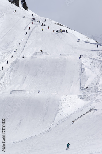 Snowboard park at ski resort