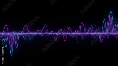 Colorful sound wave visualization on a black background, showcasing audio frequencies and patterns