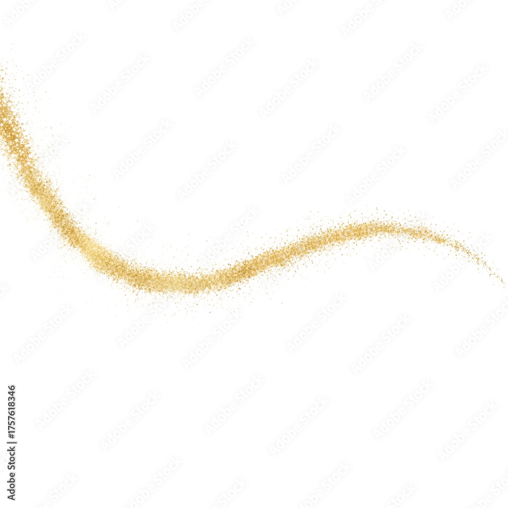Obraz premium Golden Glitter Wave on White – Elegant Sparkle for Festive & Luxury Design Subtle, magical, and versatile — perfect for holiday cards, branding, or decorative accents.