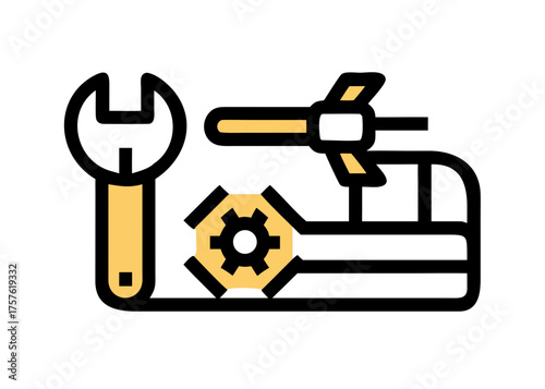 Pixel art tools: hammer, wrench, screwdriver, drill, gloves, and more icons