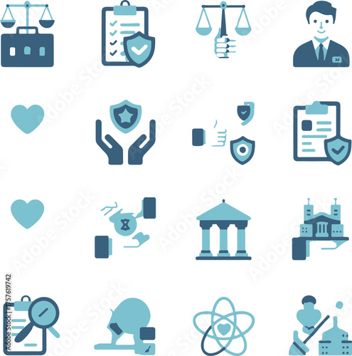 Vector illustration showcasing business ethics and core values through diverse symbols and icons in a modern style
