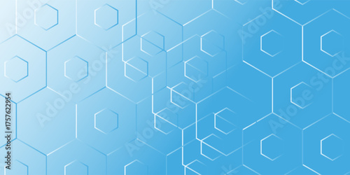 Overlapping hexagons and bright blue abstract image background illustration material. Eps10