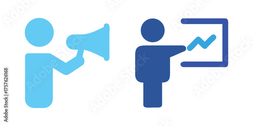 Business Leader Giving Motivational Speech and Marketing Vector