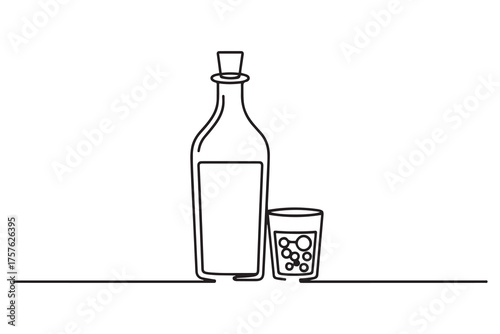Thin line alcohol icon for mobile concepts and web apps. one line Icon drawing. with white background