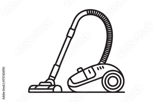 Vacuum cleaner icon. Outline illustration of vacuum cleaner vector icon for web. one line Icon drawing. with white background