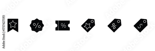 B2C solid web icons. E-commerce solid Icons. Business to customer service, retail, digital marketing, direct sales, customer experience, online store and more. Vector illustration.
