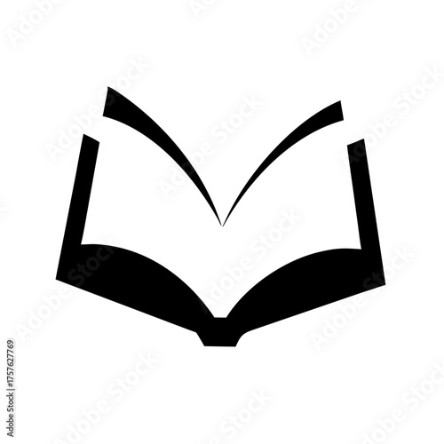 Illustration of an open book with pages facing each other, symbolizes knowledge, education, reading, and learning perfect for libraries, schools, and literary projects