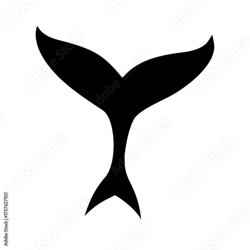 Vector art of silhouette of a whale tail the image captures the majestic beauty and power of marine life, symbolizing freedom and the wonders of the ocean