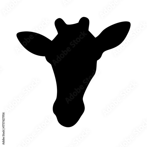 Photography Vector art of silhouette of a giraffe head the giraffes head is facing forward,