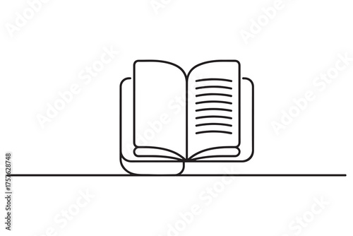 ebook reader minimal line web icon. simple vector illustration. concept for infographic, website or app. one line Icon drawing. with white background