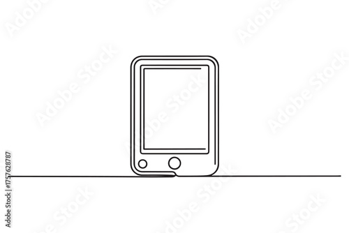 ebook reader minimal line web icon. simple vector illustration. concept for infographic, website or app. one line Icon drawing. with white background