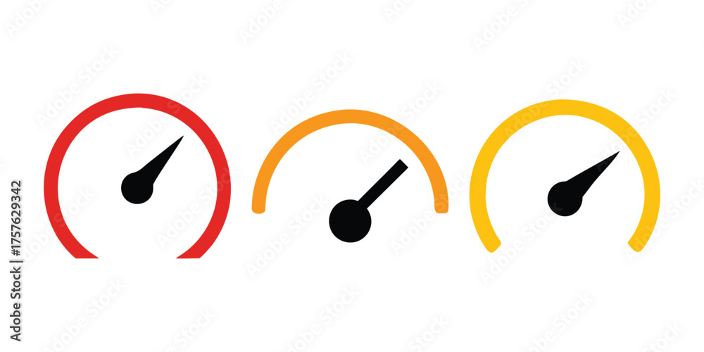 Obraz premium Speed Meter Rating Gauge Indicator Vector Icon