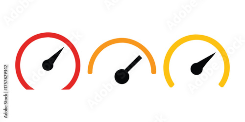 Speed Meter Rating Gauge Indicator Vector Icon