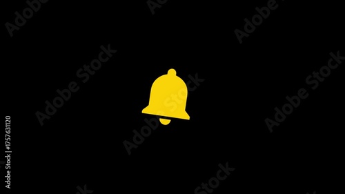 Solid bell button animated on a background.
