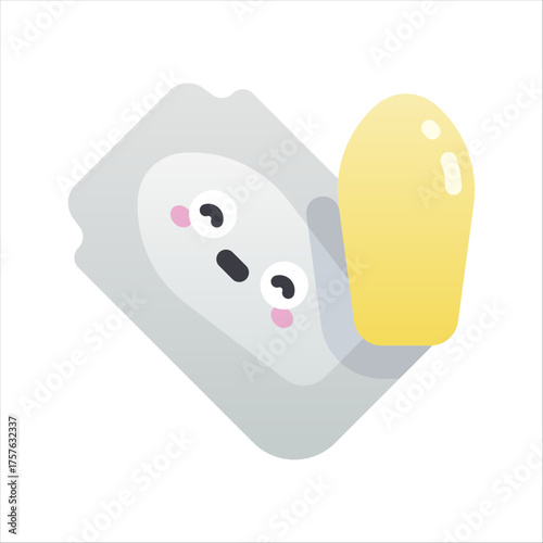Cute Cartoon Suppository Icon for Pediatric Health and Medicine