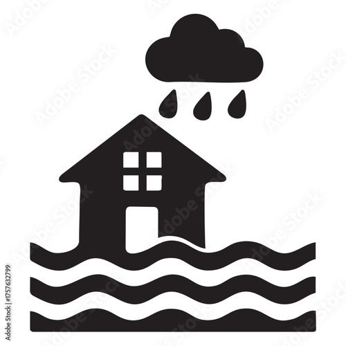 Storm flood damage icon