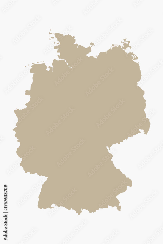 Obraz premium Vector graphic artwork suitable for print and web containing flat detailed map of GERMANY