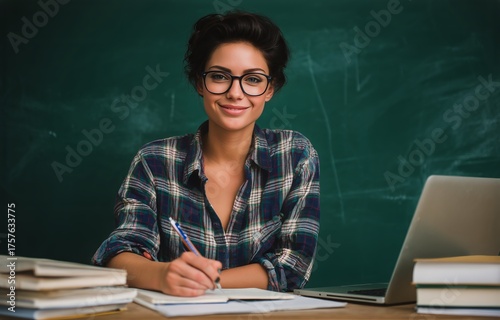 Student Studying With a Laptop in a Classroom During Daytime