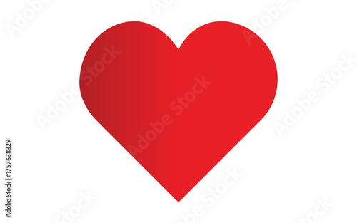 Simple red heart icon isolated on white background