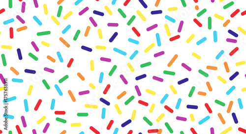 Vibrant and festive confectionery sprinkles creating a joyful seamless pattern, perfect for celebratory backgrounds, dessert decorations, or cheerful graphic designs that evoke happiness and fun
