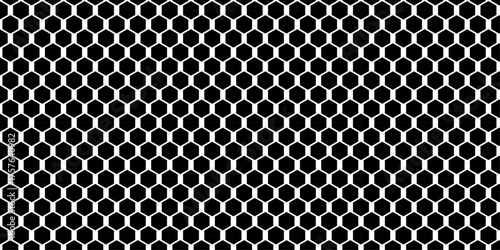 Black steel metal mesh grid pattern design with carbon fiber texture for an industrial technology background