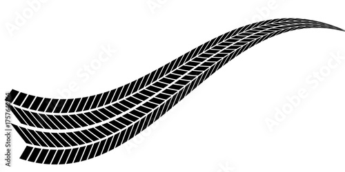 Tire tread marks, wheel textures, tire marks - car racing, motocross, drift, rally, off-road and others. Vector black isolated texture in grunge style with splashes.eps10