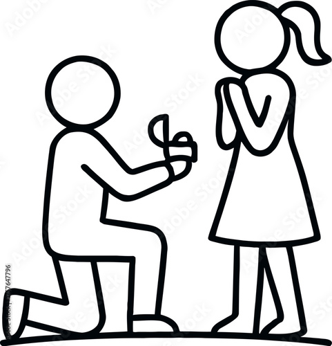 Man on one knee proposing with a ring a romantic valentine s day moment