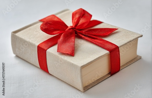 Gift Wrapped in Elegant Paper With a Red Ribbon for Special Occasion