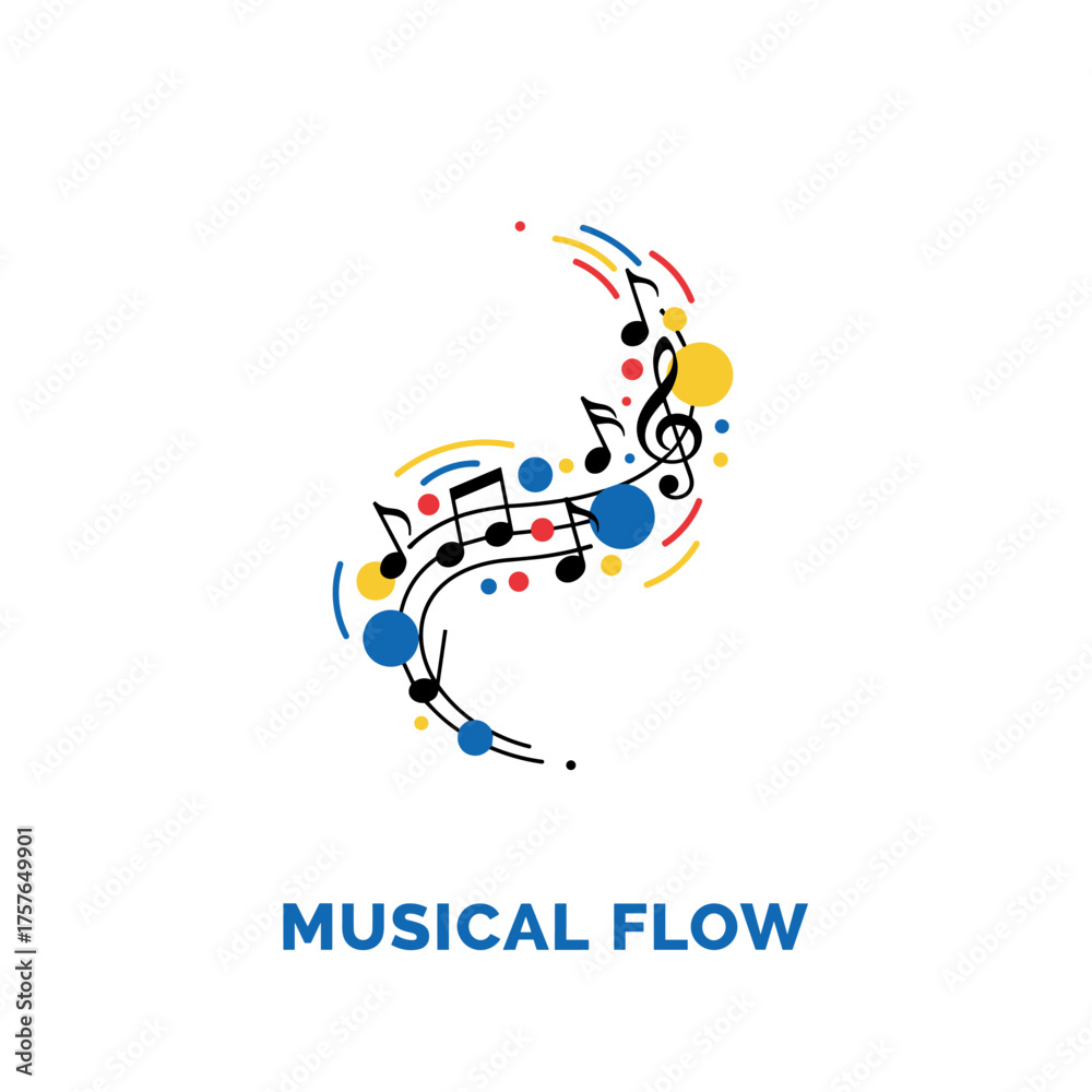 Obraz premium Flat vector icon featuring musical notes, designs, songs, and melodies