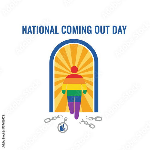 The act of coming out, symbolized by light shining through an open door, marks National Coming Out Day, highlighting issues of LGBT discrimination and homophobia