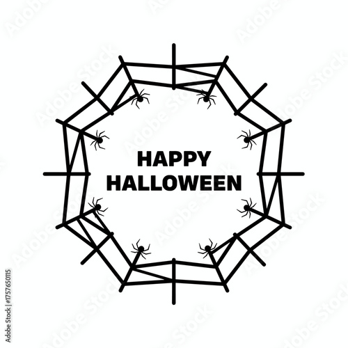 Cobweb mesh border design, spider web, Halloween background, spiderweb vector illustration