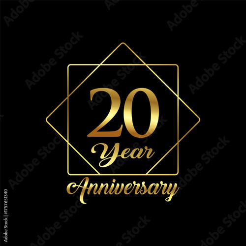 20 Year Anniversary wedding wish lettering text vector illustration.