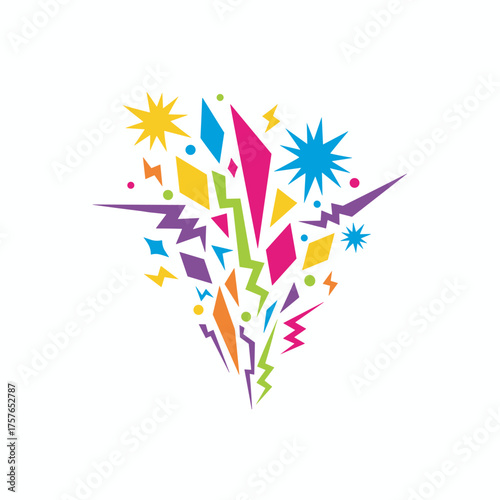 A vibrant assortment of sharp shapes