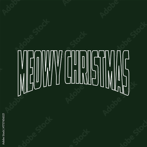 Meowy Christmas, t-shirt design vector file
