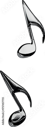Silver Chrome Two Music Notes