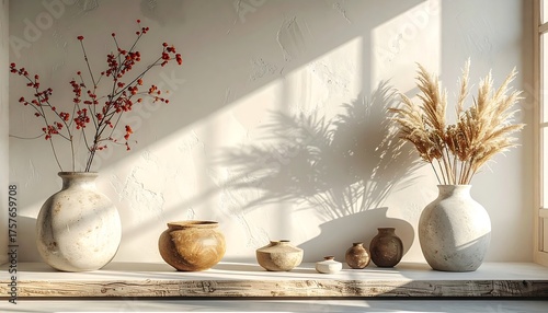 Minimalist Still Life with Vases and Natural Light.