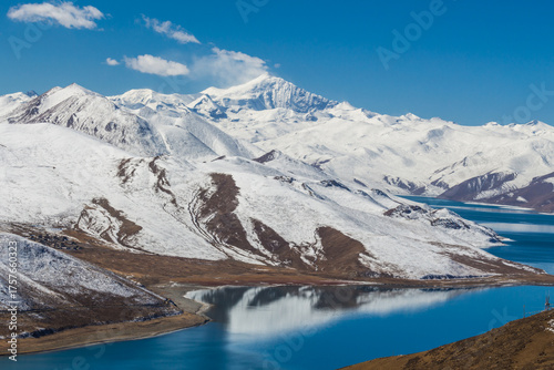 Yamdrok lake is a freshwater lake located in Nangartse County, Shannan Prefecture, about 170 km (110 mi) southwest of Lhasa, capital of Tibet in China