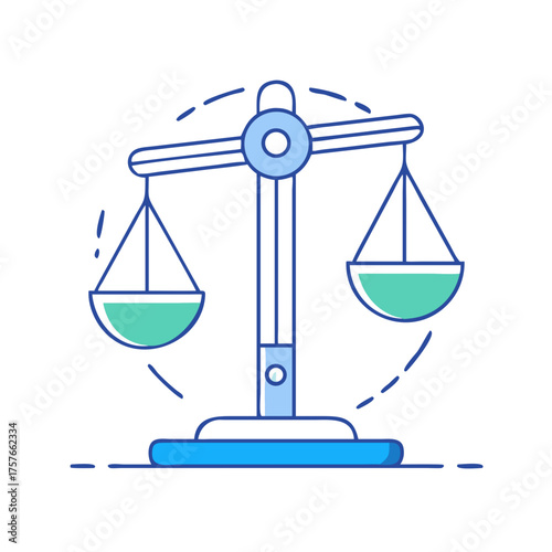 Conceptual illustration of scales balancing with a focus on justice and equilibrium