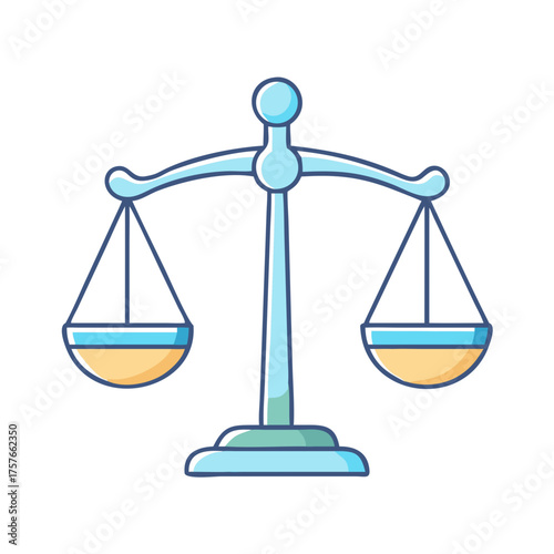 Light Blue Scales of Justice Symbolizing Law, Equality, and Balanced Decision Making