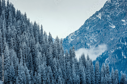 Winter mountain landscape near Almaty, Kazakhstan