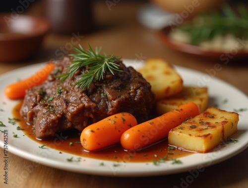Grilled Beef Strip Loin Steak with Roast Vegetables