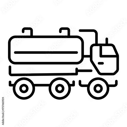 An outline style icon depicting fuel truck