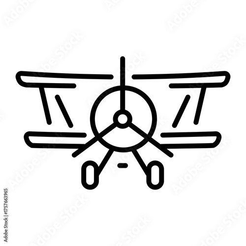 An outline style icon depicting biplane