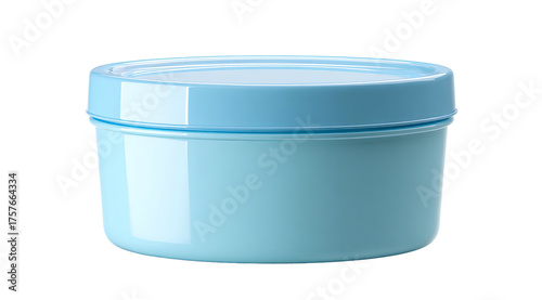 Light blue round food container