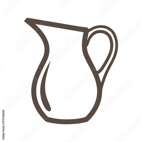 Simple dark outline of a classic pitcher silhouette