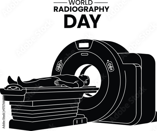 World radiography day, patient undergoing a ct scan, celebrating medical imaging technology