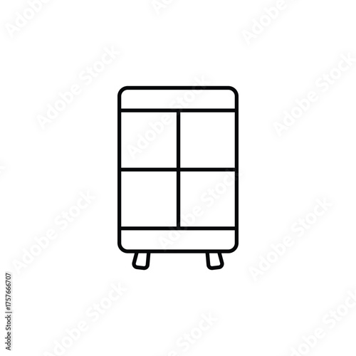 Cabinet Vector Icon Furniture Storage Drawer Illustration