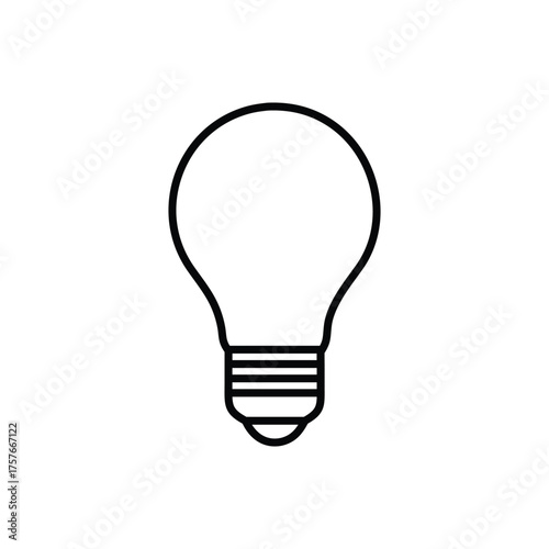 Light Bulb Vector Icon Electric Lamp Idea Symbol Illustration