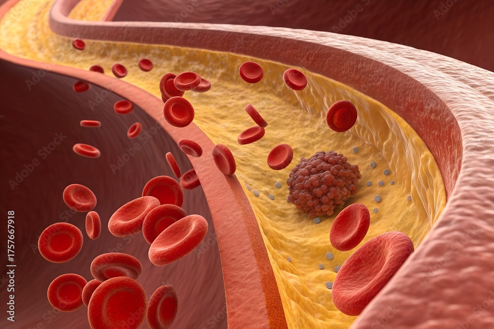 Fototapeta premium red blood cells human blood cells in vein illustration vector isolated