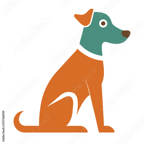 Dog Sitting Icon Vector Design on White Background